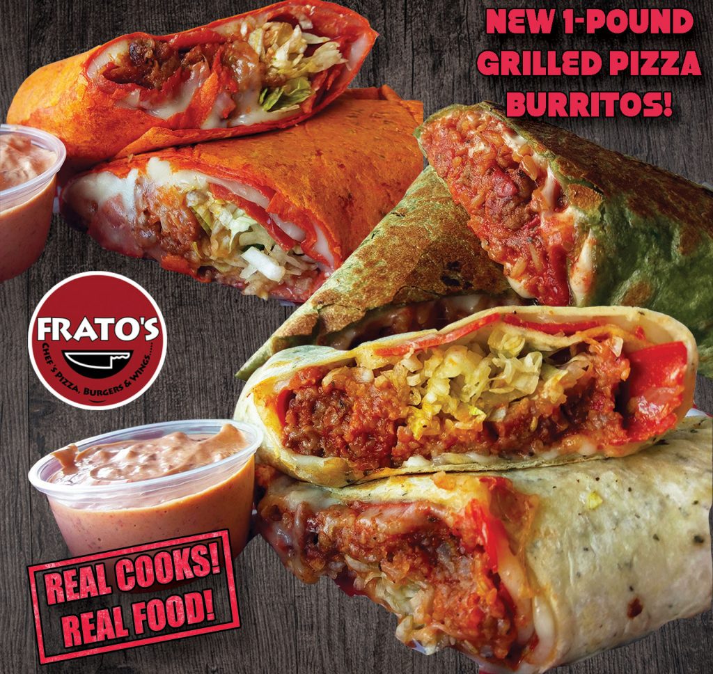 NEW GRILLED PIZZA BURRITOS! BIG 1-Day SPECIAL! 1 BURRITO COLLAGE 2 WEB