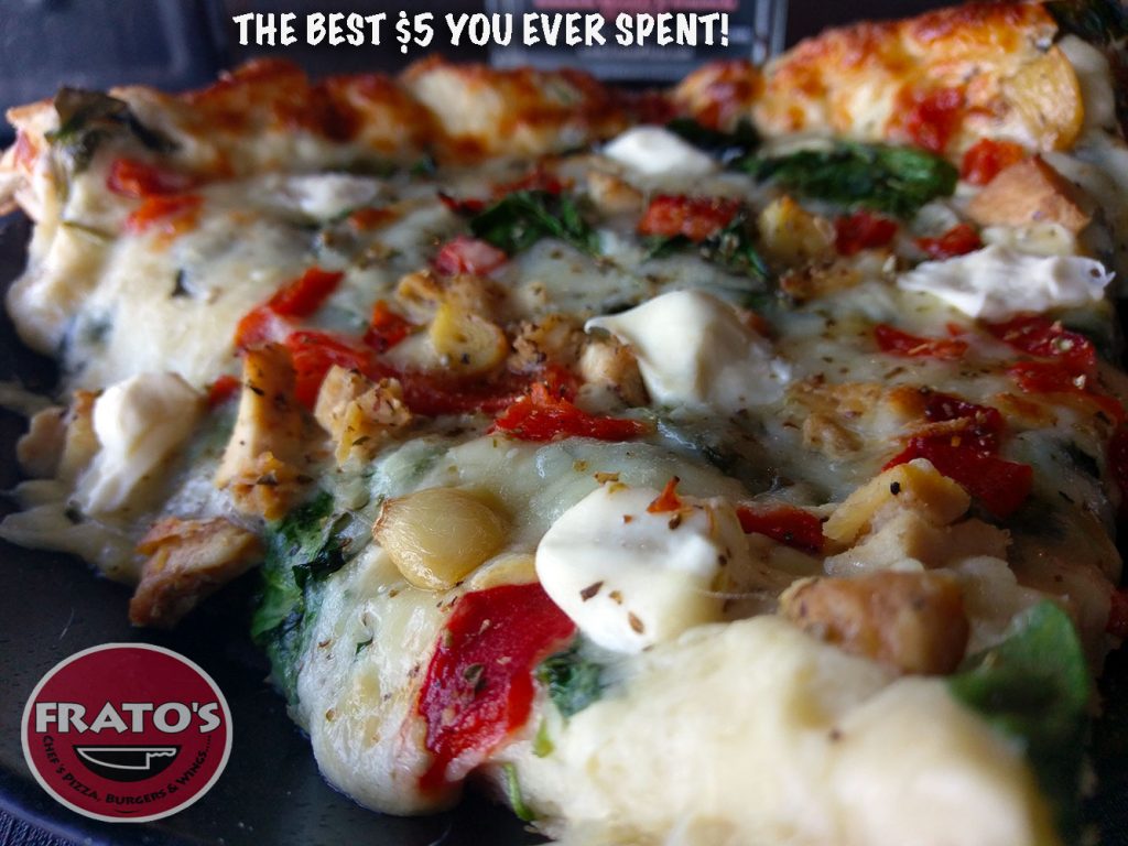 1-Pound Spinach Artichoke Pizza Slice! 1 SPINACH ARTICHOKE SIDE VIEW