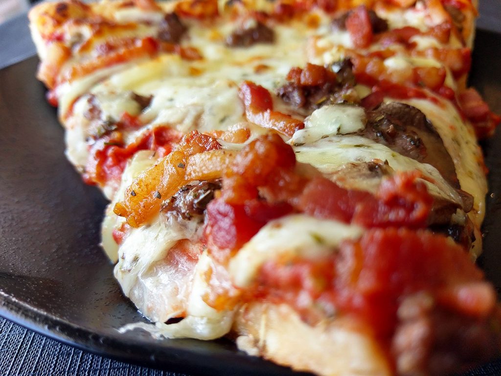 BACON SWISS MUSHROOM PIZZA 2