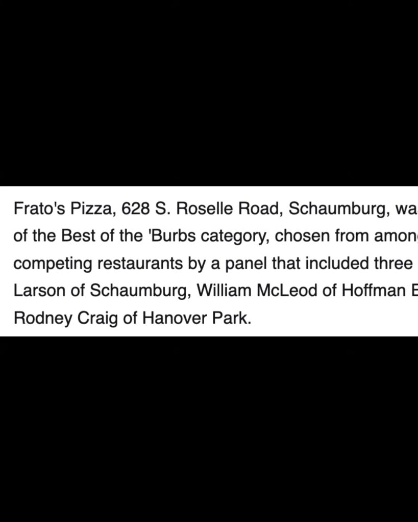 Best Wings Contest award certificate for Frato's Culinary Kitchen