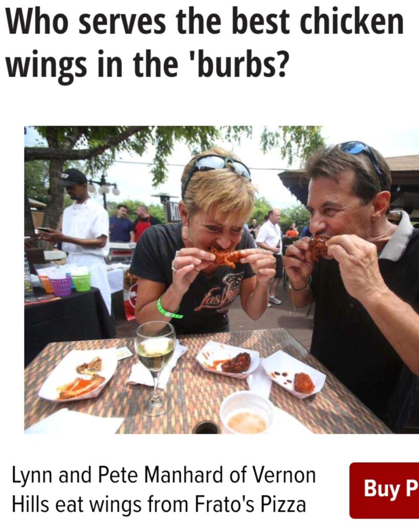 Frato's Whiskey BBQ wings - Best Wings Award winner in Chicagoland