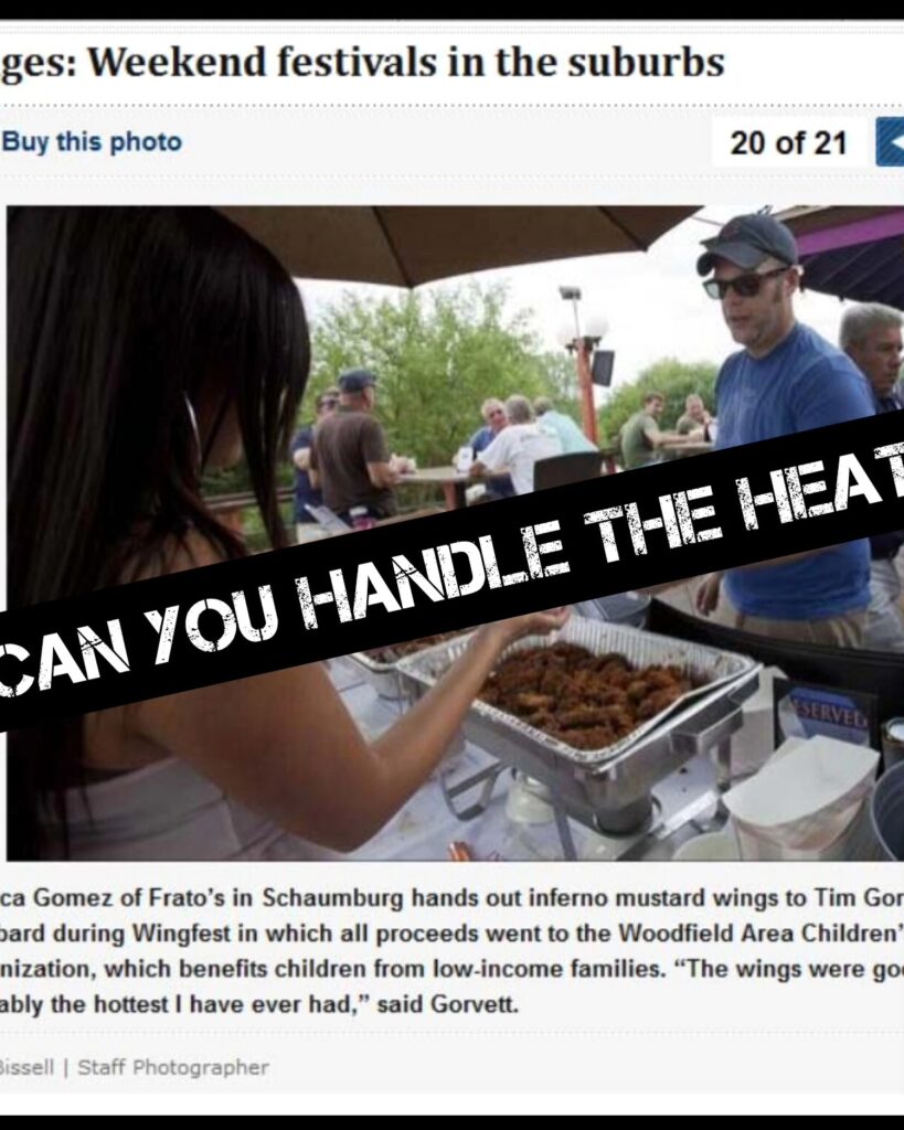 Inferno Mustard wings - Frato's hottest wing sauce challenge in Schaumburg