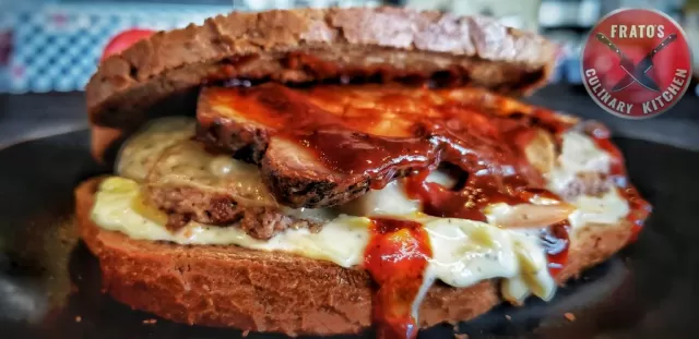 Black Truffle BBQ Burger from Frato’s Burger of the Month in Schaumburg, IL