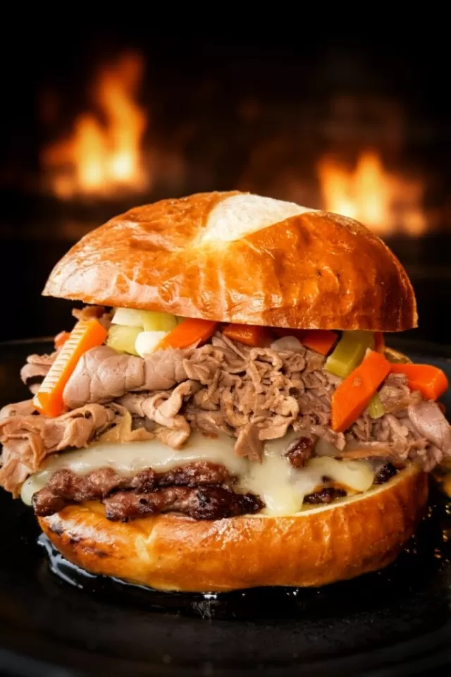 Frato’s Italian Beef Smash Burger, April 2026 Burger of the Month, in Schaumburg, IL