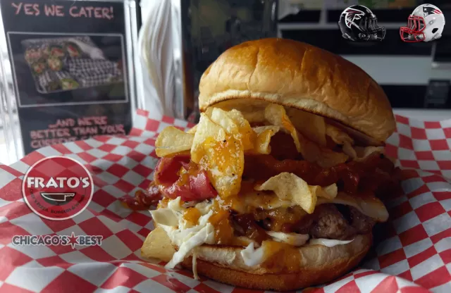 Super BBQ Bacon Burger from Frato’s Burger of the Month in Schaumburg, IL