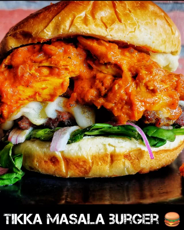 Tikka Masala Burger from Frato’s Burger of the Month in Schaumburg, IL