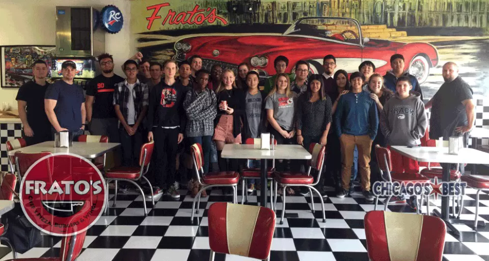 Culinary students on a 2016 field trip at Frato’s