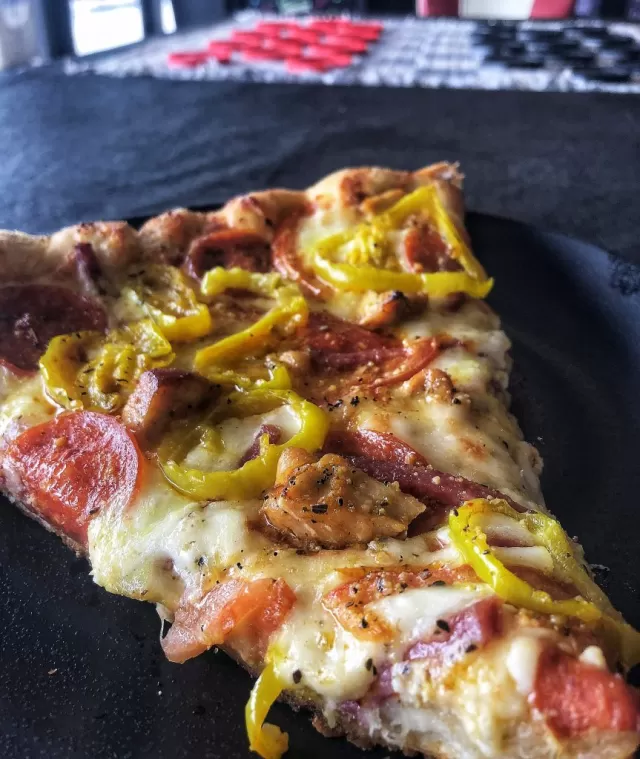 Spicy Italian Pizza, a past Frato’s specialty pizza in Schaumburg, IL