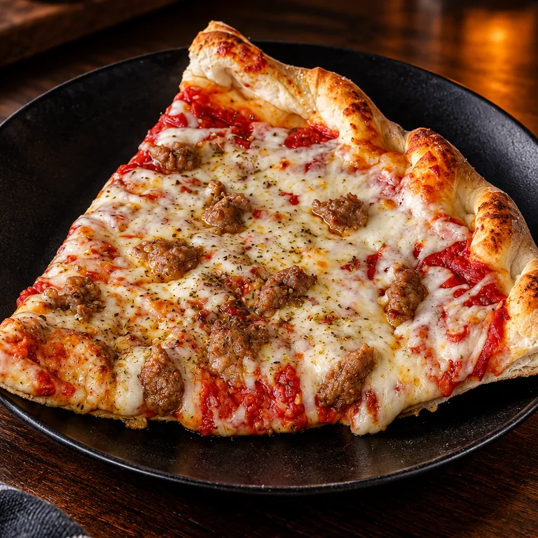 1-pound Italian sausage pizza slice at Frato's in Schaumburg