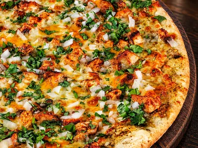 Frato’s Cheesy Taco (Salsa Verde) pizza